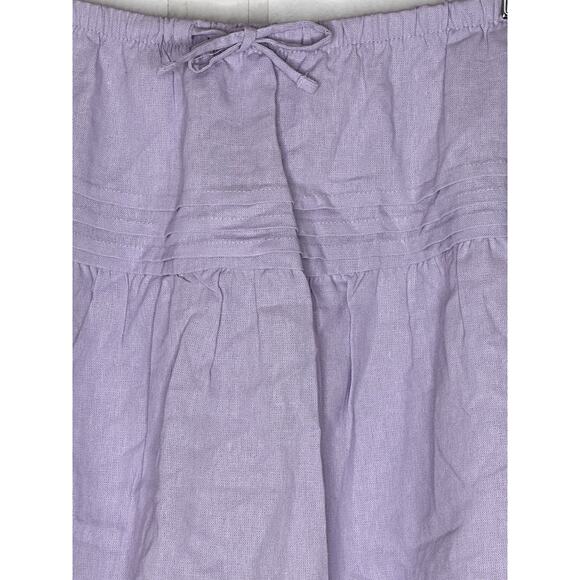 NWT Hollister Linen Blend Skort XXL Ruffle Festival Feminine Pockets Lavender - Picture 8 of 12